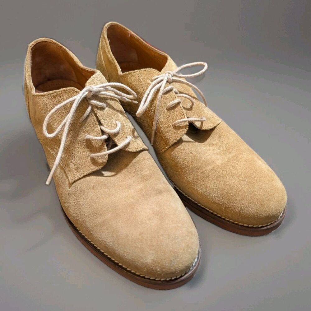G.H. Bass Emmie Tan Suede Oxford Shoes Dirty Buc Lace Up Flats 9M